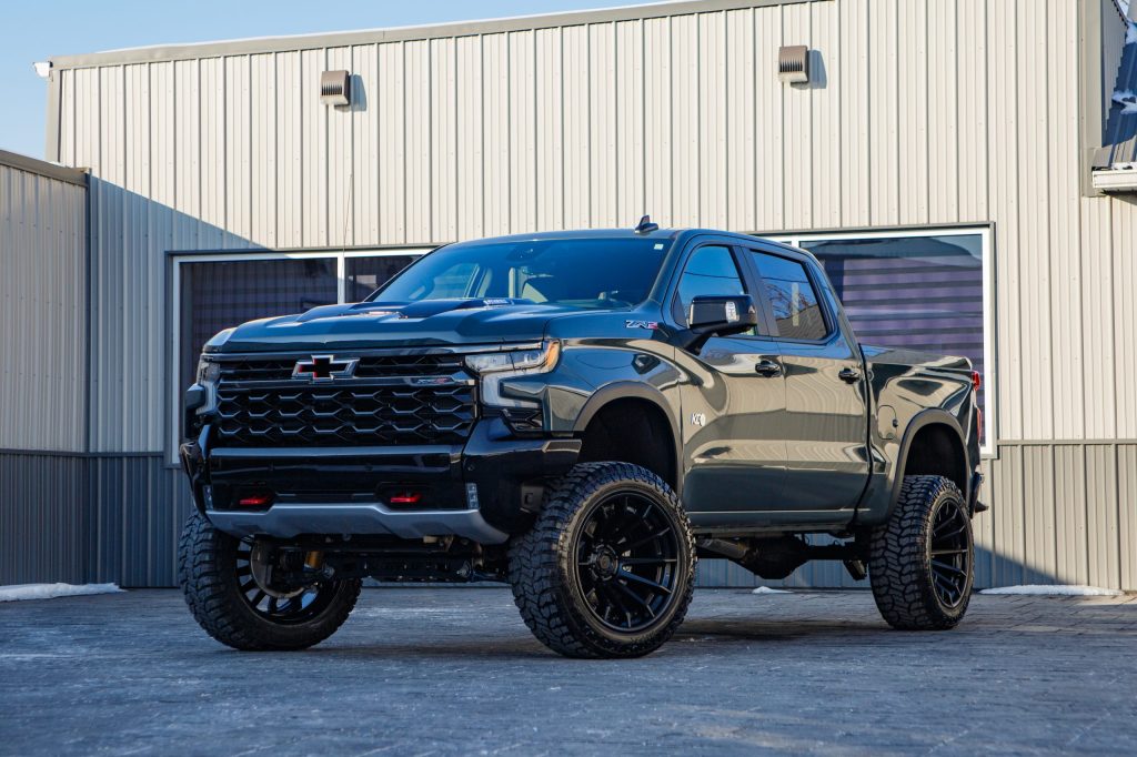 2026 Chevrolet Silverado 1500 ZR2 with a 4" ReadyLift lift kit, 22x12 Fuel Burn wheels, and 35" Fury Country Hunter R/T tires.