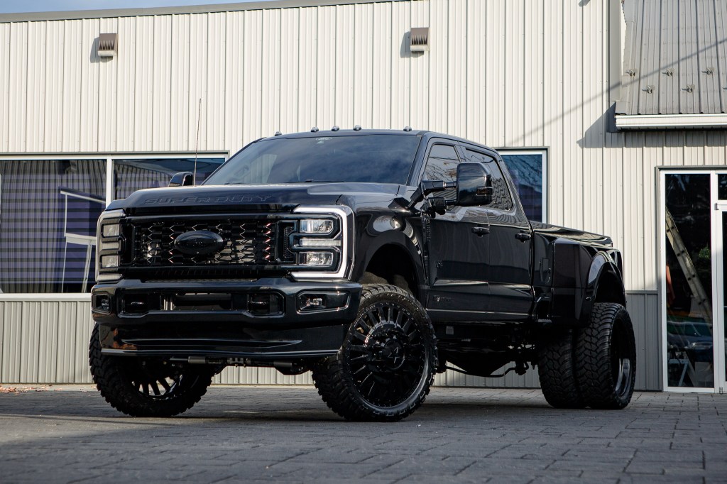 2025 Ford F-350 Super Duty Lariat with a 4" Wicked lift kit, and 26x8.25" American Force Doom wheels.