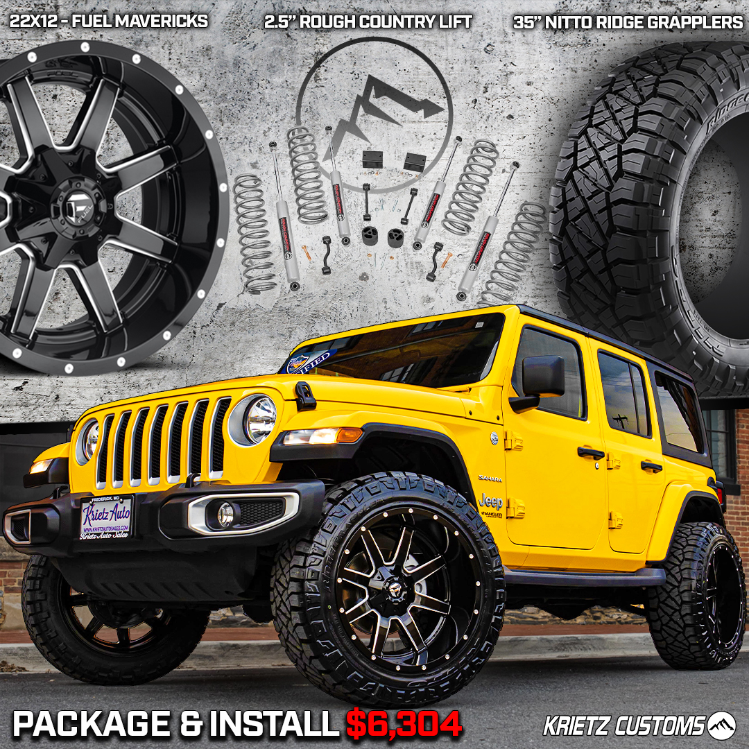 Lifted Jeep Wrangler Wheel Tires Package | Krietz Auto