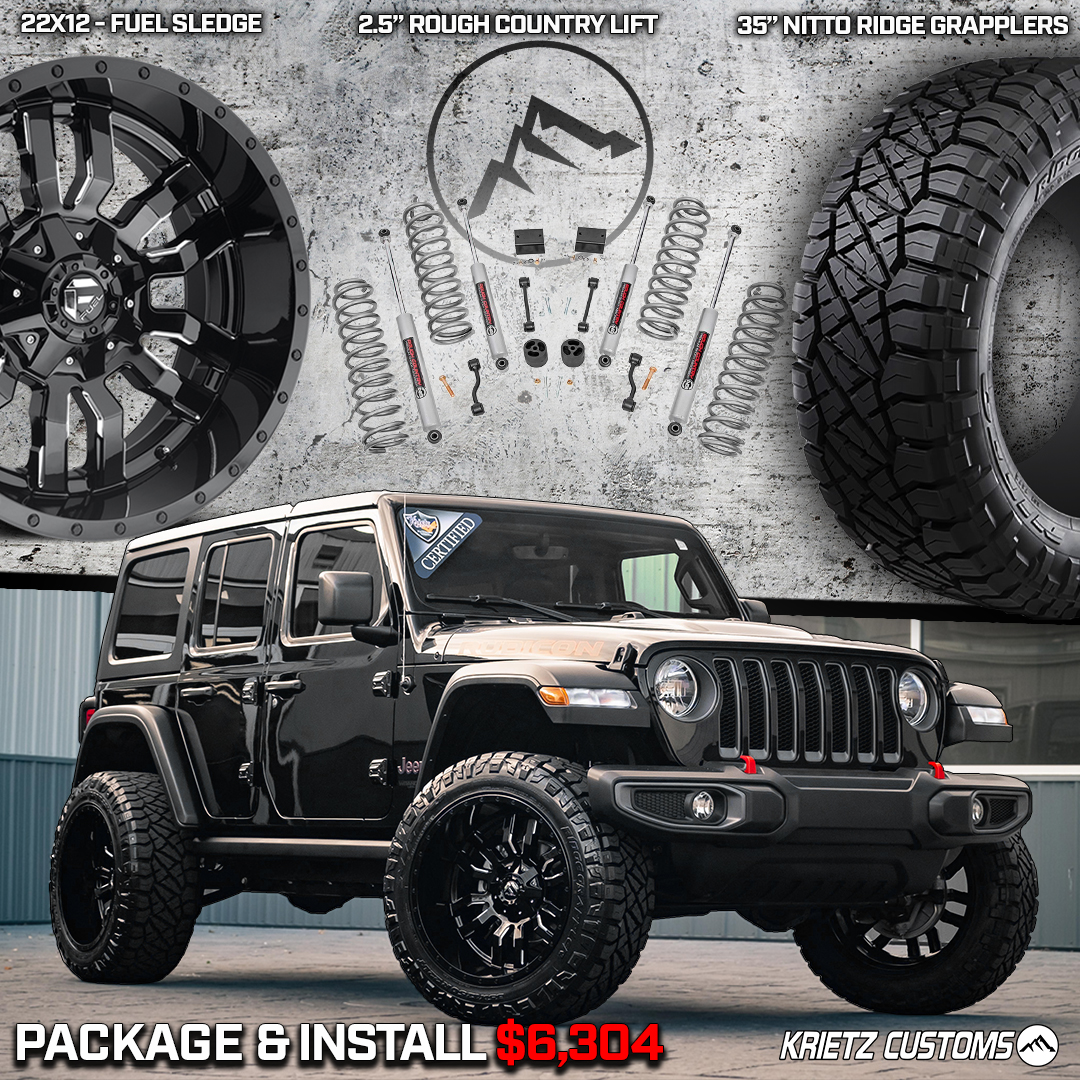 Lifted-Jeep-JEEP-WRANGLER-Rough-Country-Fuel-SLEDGE-Nitto-Tires | Krietz  Auto