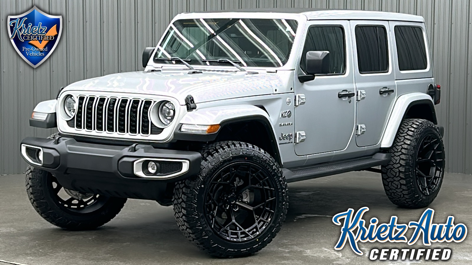 Lifted 2024 Jeep Wrangler Sahara w/ Tech, Safety & Sky Top