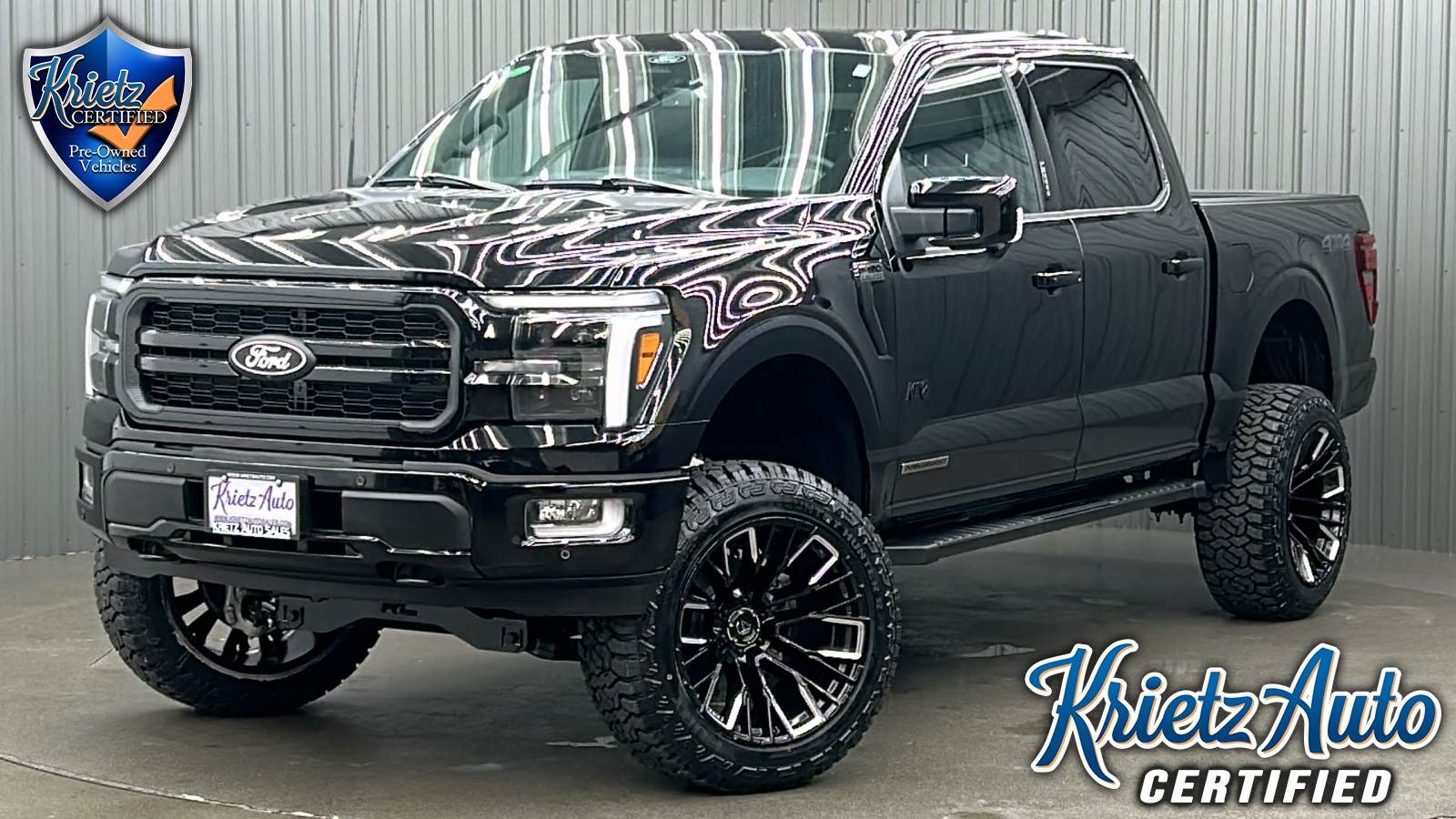 Lifted 2024 Ford F-150 Lariat Black Package Short Bed w/ 501A & Moonroof