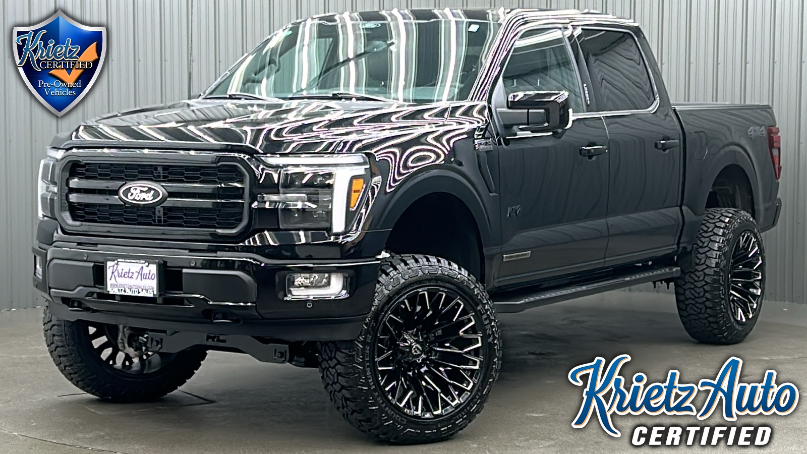 Lifted 2024 Ford F-150 Lariat Black Appearance Pkg Short Bed w/ 501A & Moonroof