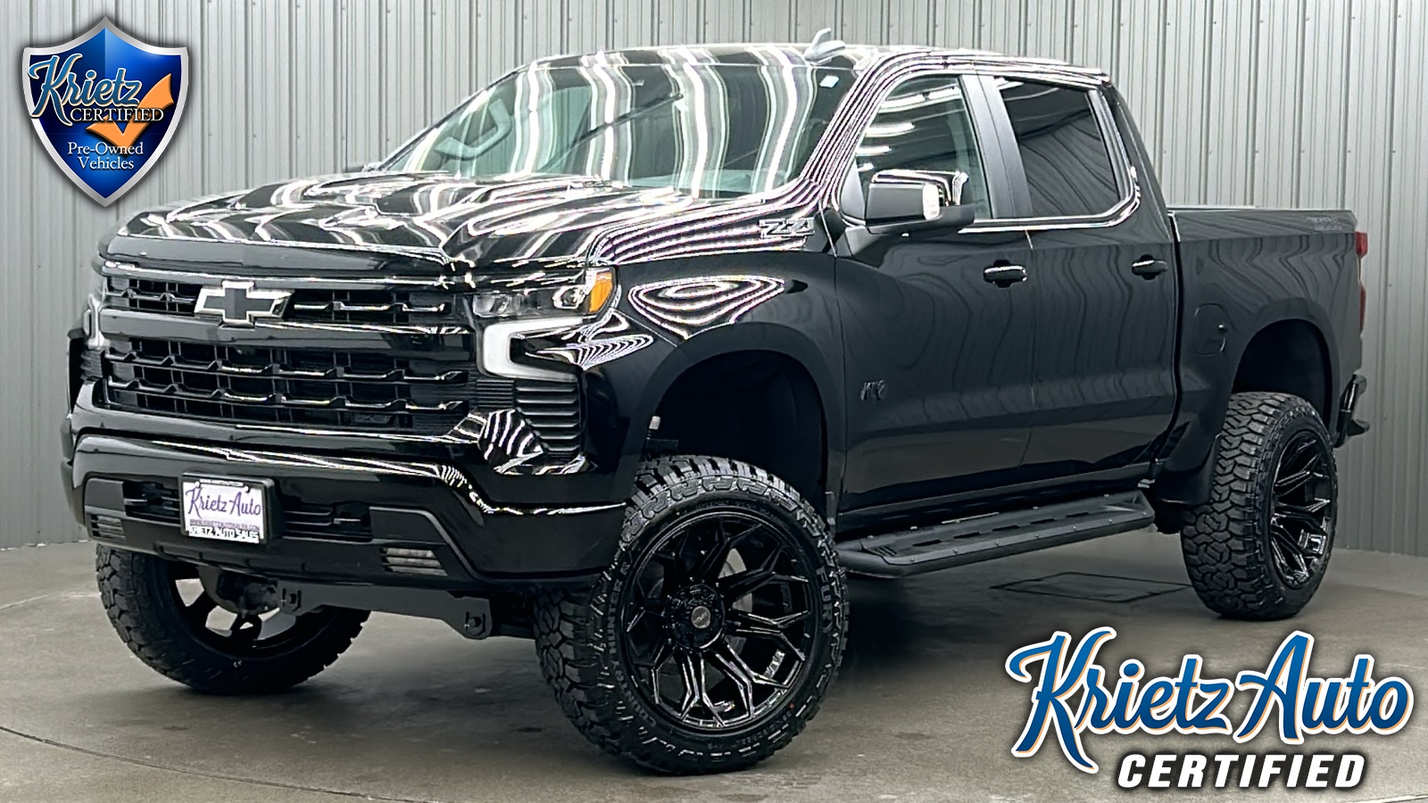 Lifted 2023 Chevrolet Silverado 1500 LT Trail Boss Premium Short Bed w/ Midnight Edition