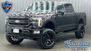 Lifted 2024 Ford F-150 Lariat Black Pkg Short Bed w/ 502A & Moonroof