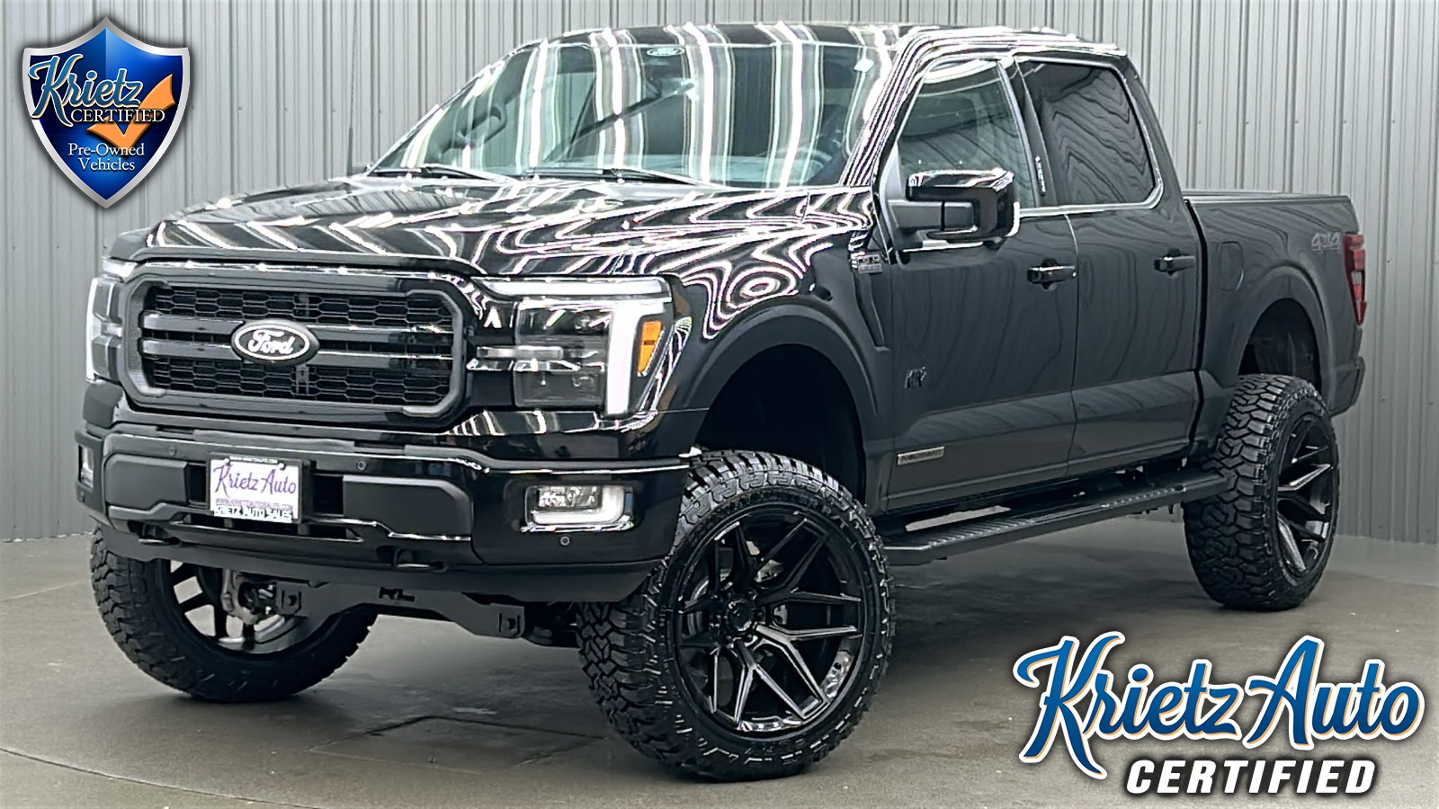 Lifted 2024 Ford F-150 Lariat Black Pkg Short Bed w/ 502A & Moonroof