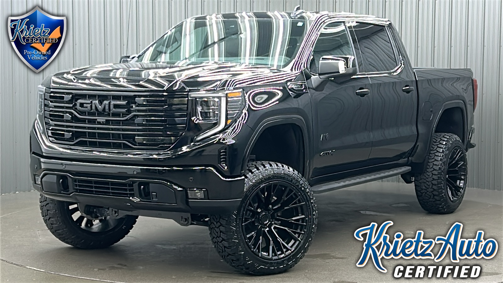 Lifted 2025 GMC Sierra 1500 AT4 Premium Short Bed w/ COLORMATCH, Tech & Sunroof