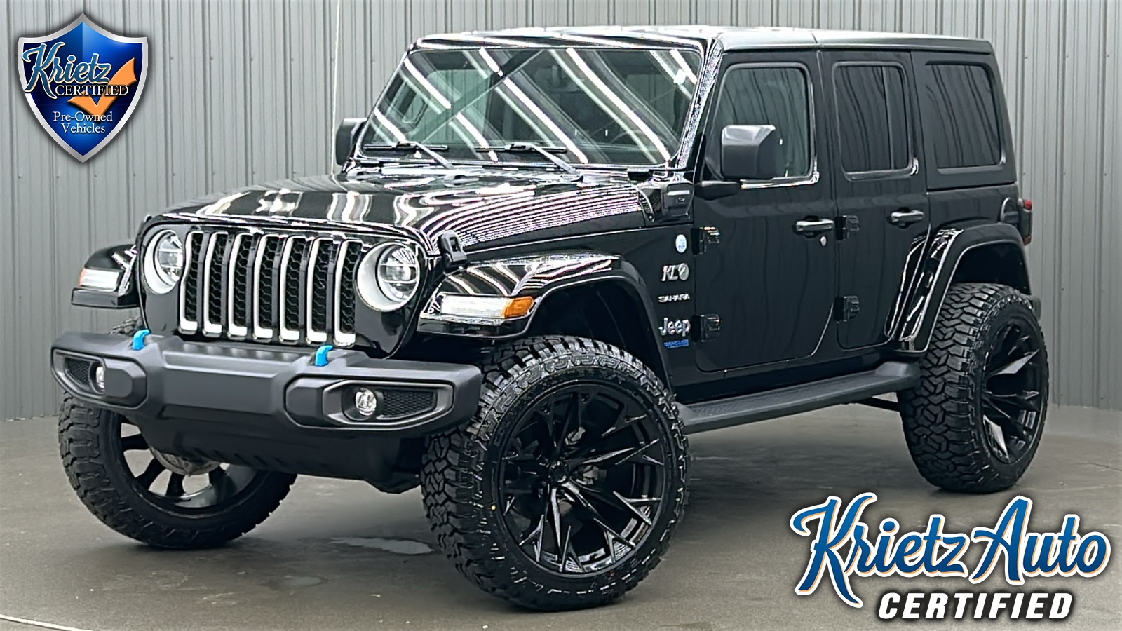 Lifted 2022 Jeep Wrangler Unlimited Sahara 4xe w/ Cold Weather & Hard Top