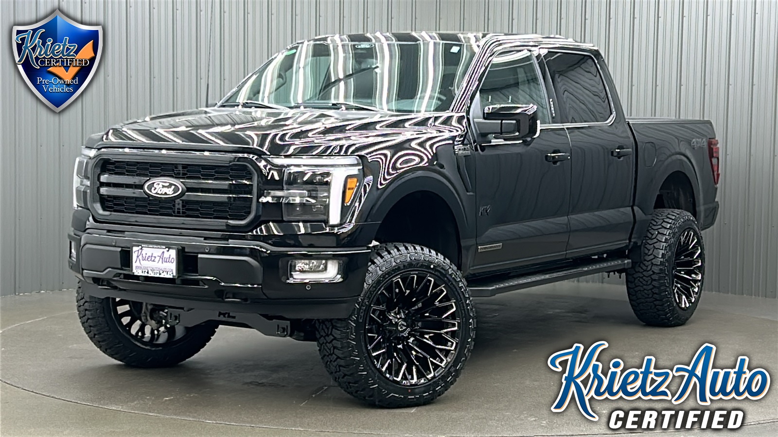 Lifted 2024 Ford F-150 Lariat Black Package Short Bed w/ 501A & Moonroof