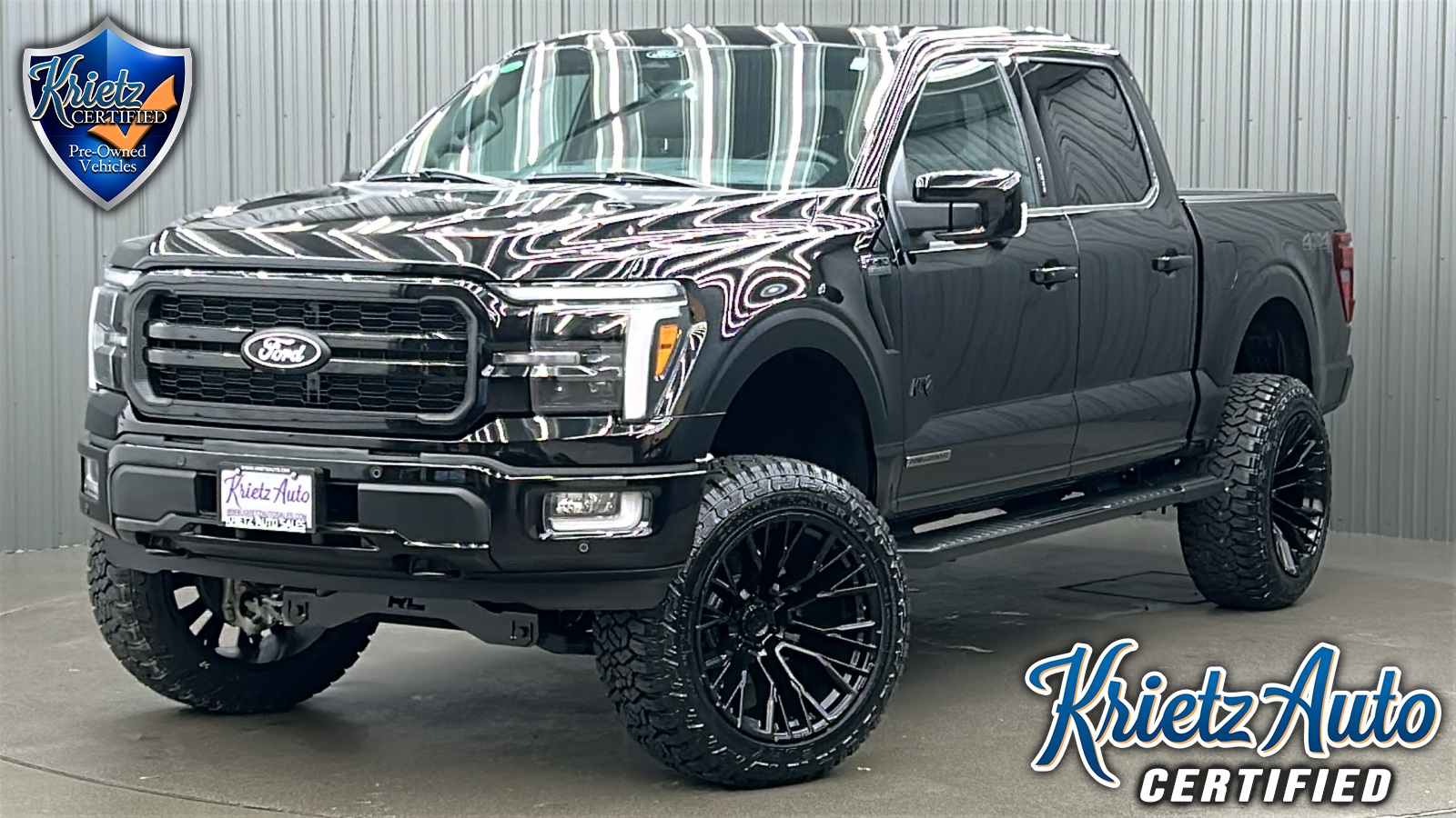 Lifted 2024 Ford F-150 Lariat Black Package Short Bed w/ 502A & Moonroof