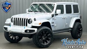 Lifted 2022 Jeep Wrangler Unlimited Sahara High Altitude 4xe w/ Cold Weather & Sky Top