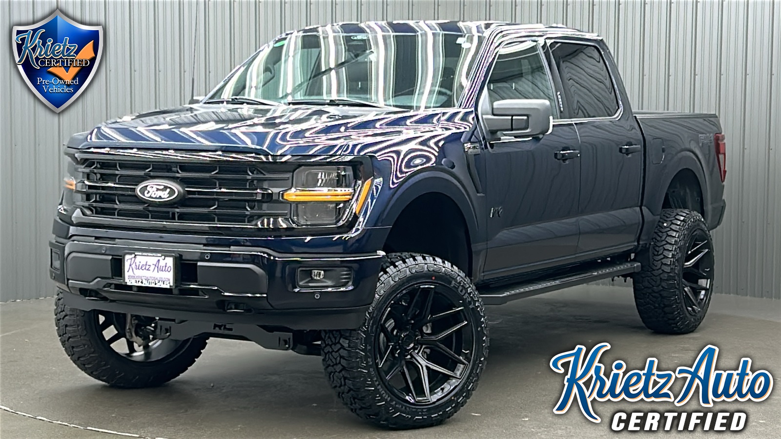 Lifted 2024 Ford F-150 XLT Black Pkg Plus FX4 Short Bed w/ 302A