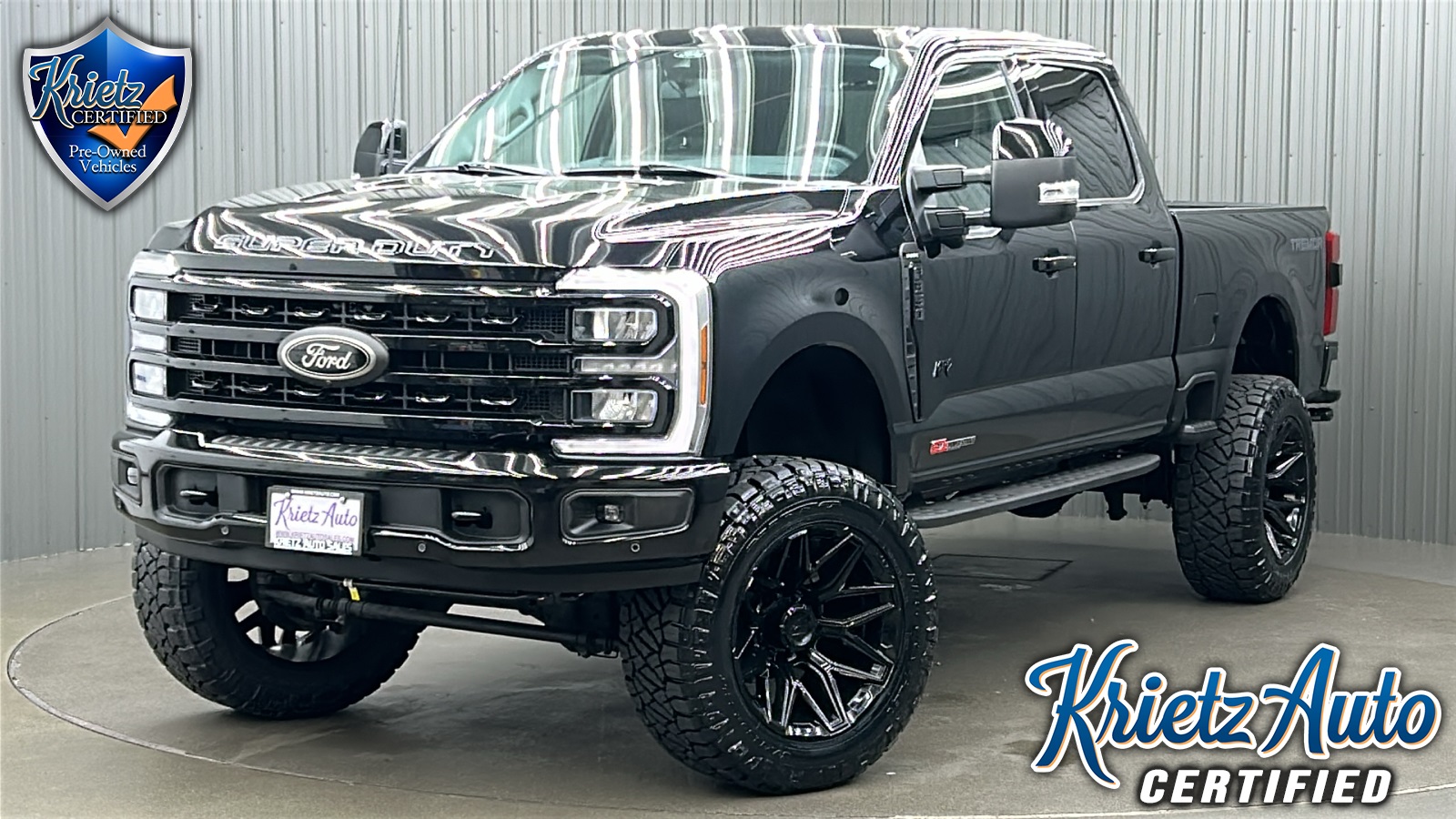 Lifted 2024 Ford F-350SD Lariat Black Appearance Pkg Short Bed w/ 618A & Moonroof