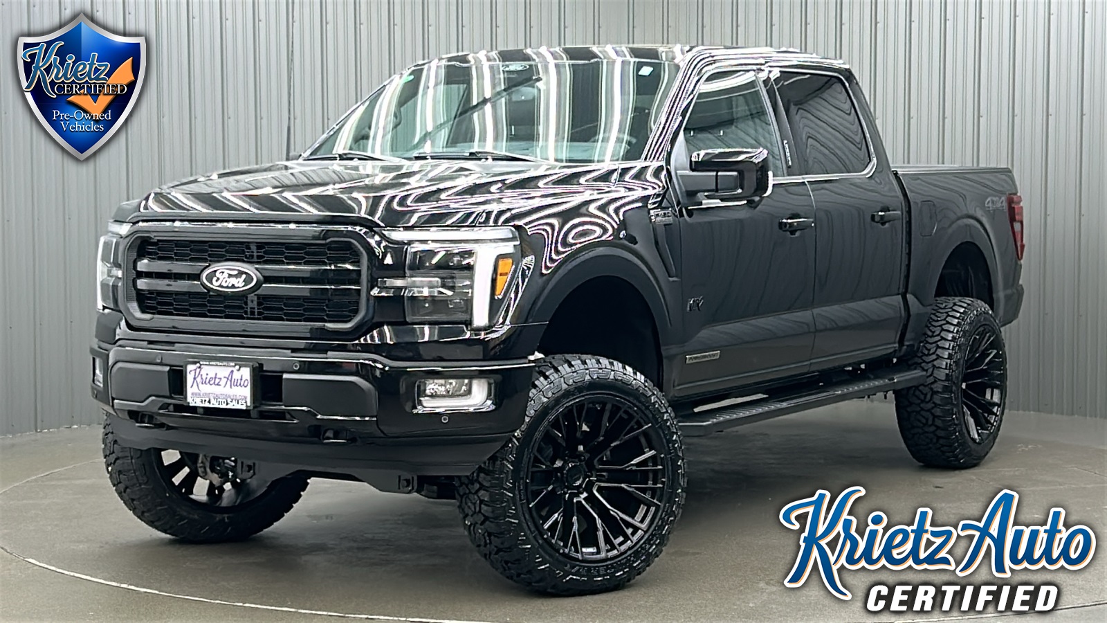 Lifted 2024 Ford F-150 Lariat Black Package Short Bed w/ 502A & Moonroof