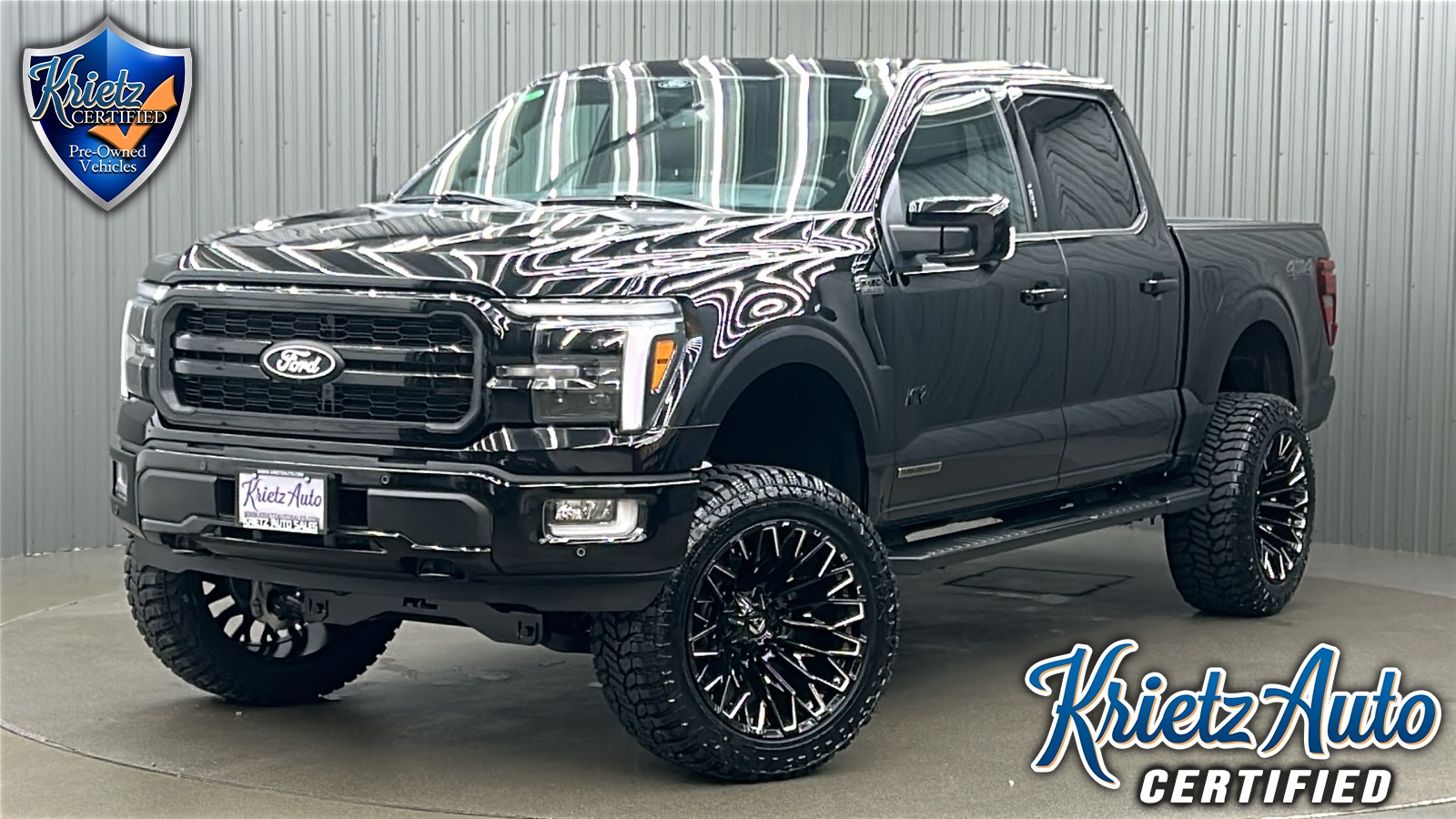 Lifted 2024 Ford F-150 Lariat Black Package Short Bed w/ 502A & Moonroof