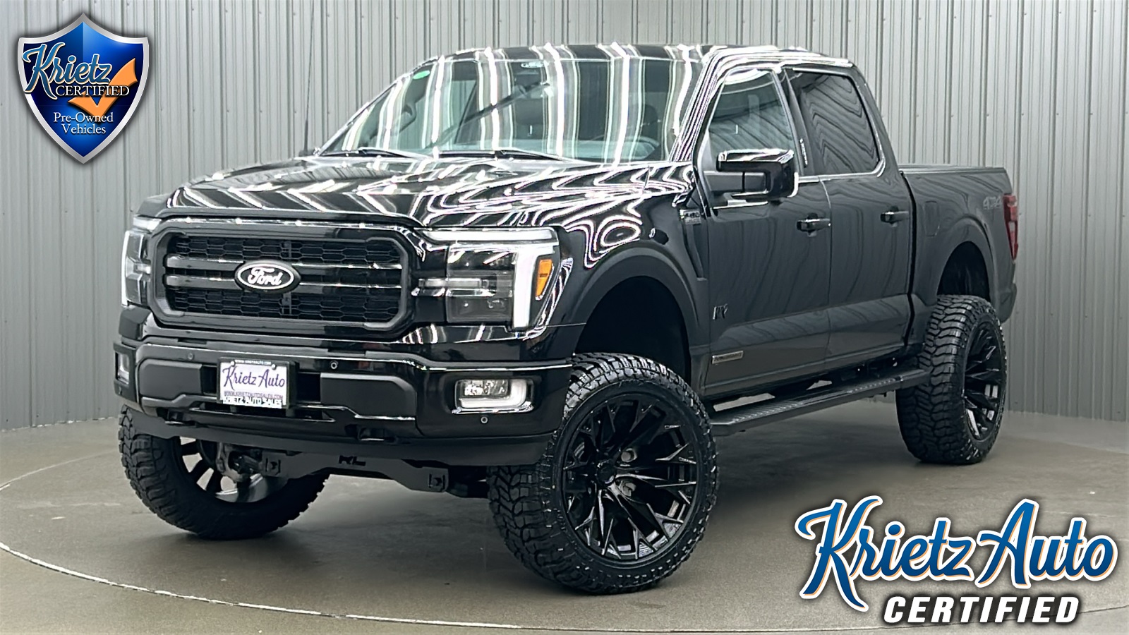 Lifted 2024 Ford F-150 Lariat Black Package Short Bed w/ 502A & Moonroof