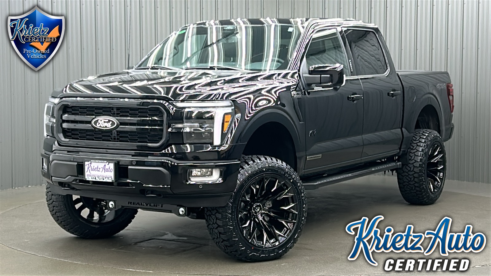 Lifted 2024 Ford F-150 Lariat Black Pkg Short Bed w/ 501A & Moonroof