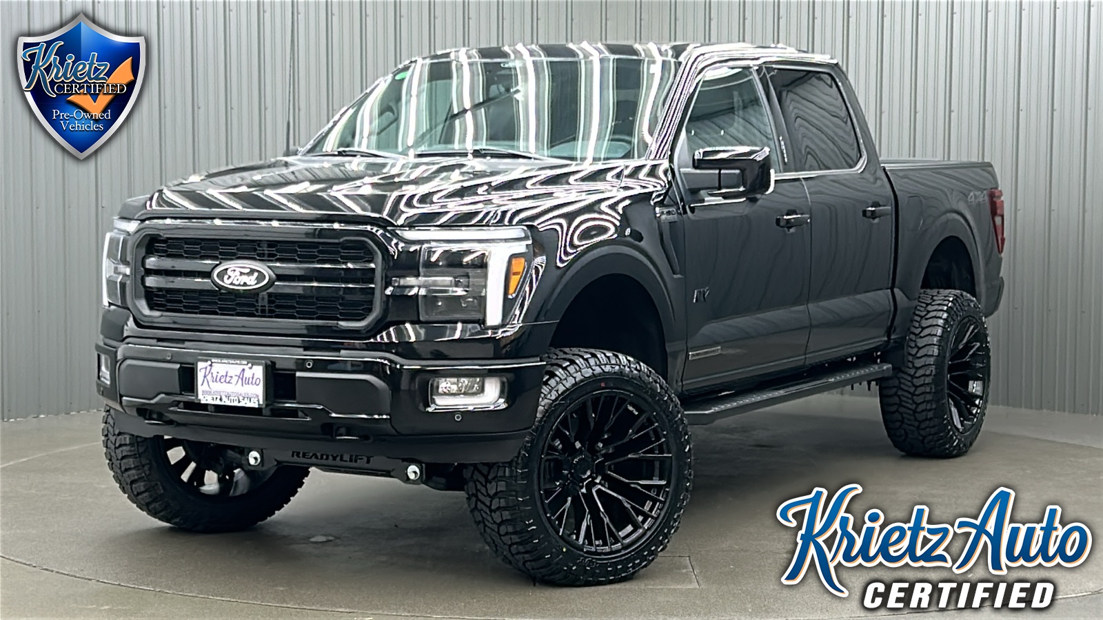 Lifted 2024 Ford F-150 Lariat Black Pkg Short Bed w/ 501A & Moonroof