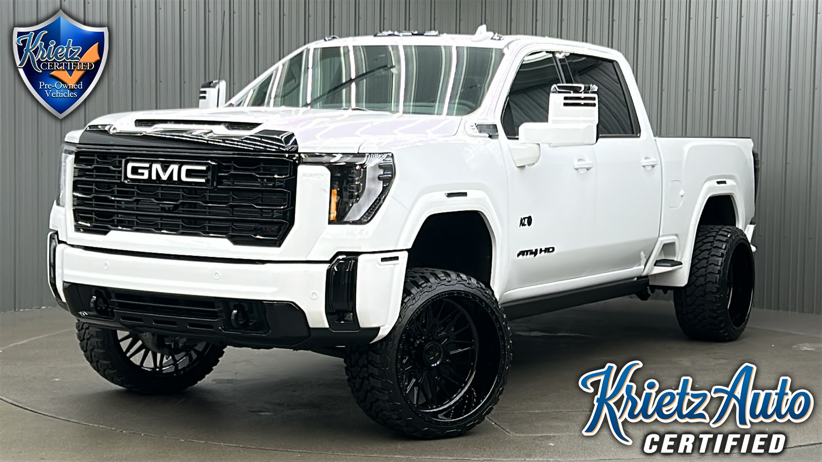 Lifted 2025 GMC Sierra 2500HD AT4 Premium Plus Short Bed w/ COLORMATCH, Tech & Sunro