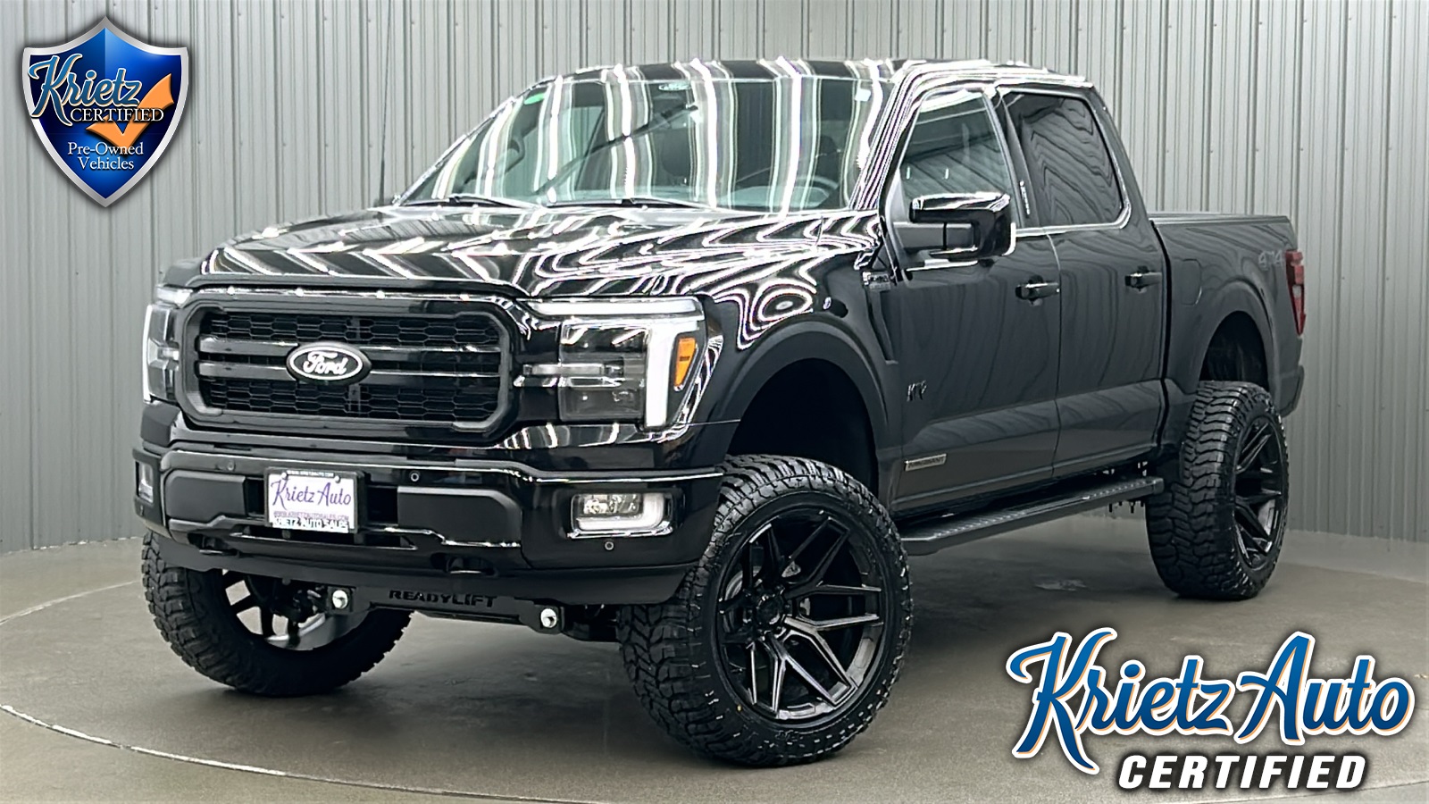 Lifted 2024 Ford F-150 Lariat Black Package Short Bed w/ 501A & Moonroof