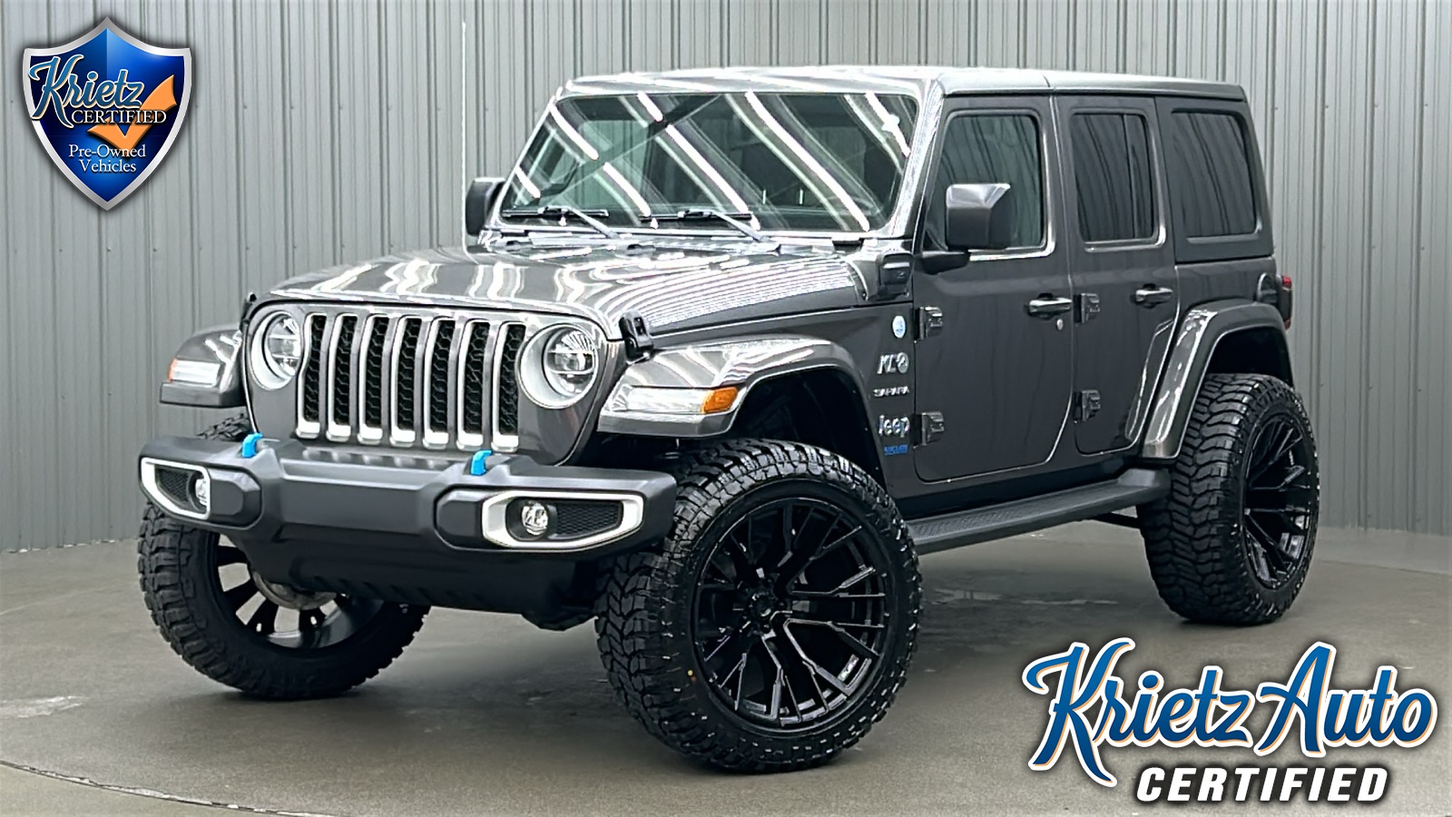 Lifted 2022 Jeep Wrangler Unlimited Sahara 4xe w/ Cold Weather & Hard Top