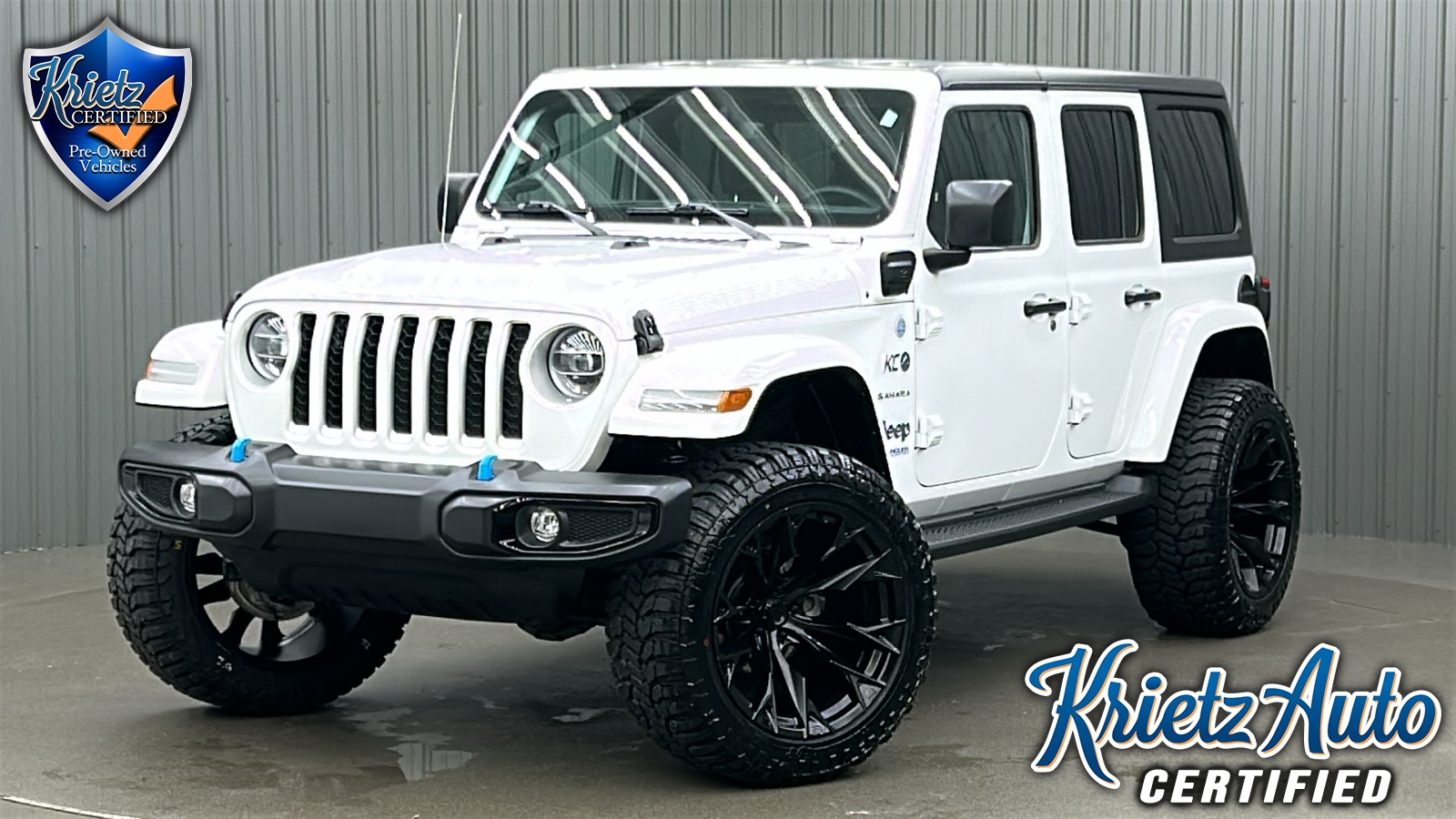 Lifted 2022 Jeep Wrangler Unlimited Sahara 4xe w/ Cold Weather & Hard Top