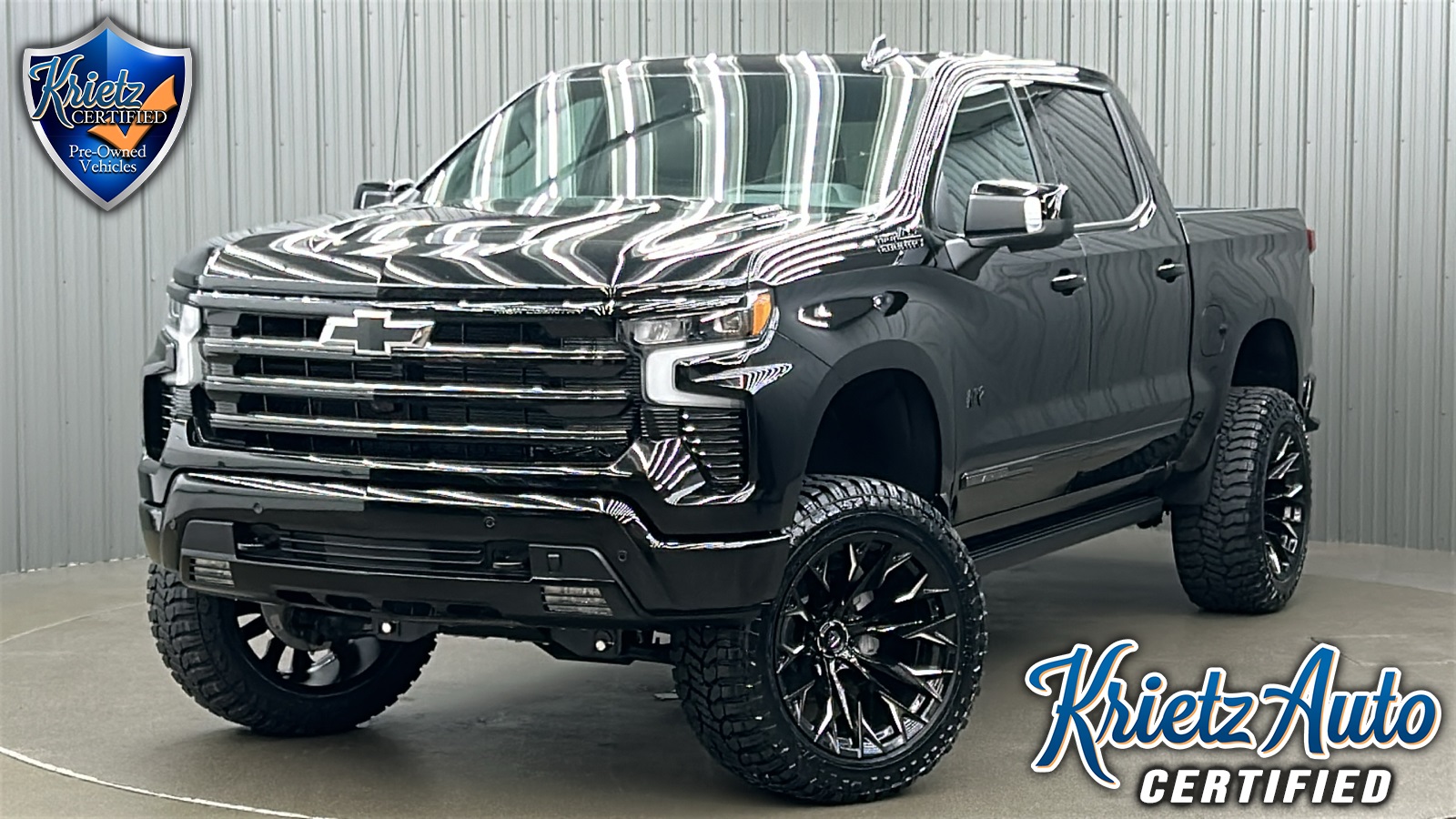 Lifted 2025 Chevrolet Silverado 1500 High Country Midnight Edition Short Bed w/ Premium, Tech & Sunr