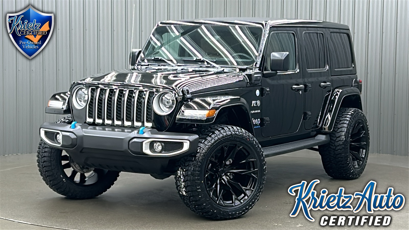 Lifted 2023 Jeep Wrangler Sahara 4xe w/ Cold Weather & Sky Top