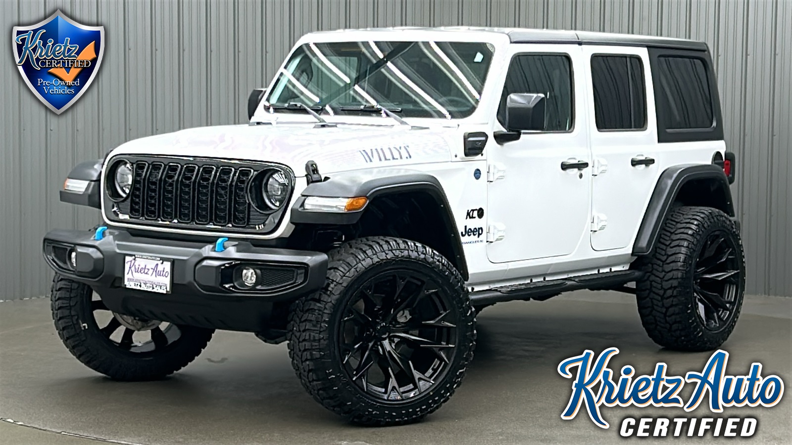 Lifted 2024 Jeep Wrangler Willys 4xe w/ Convenience, Tech & Hard Top