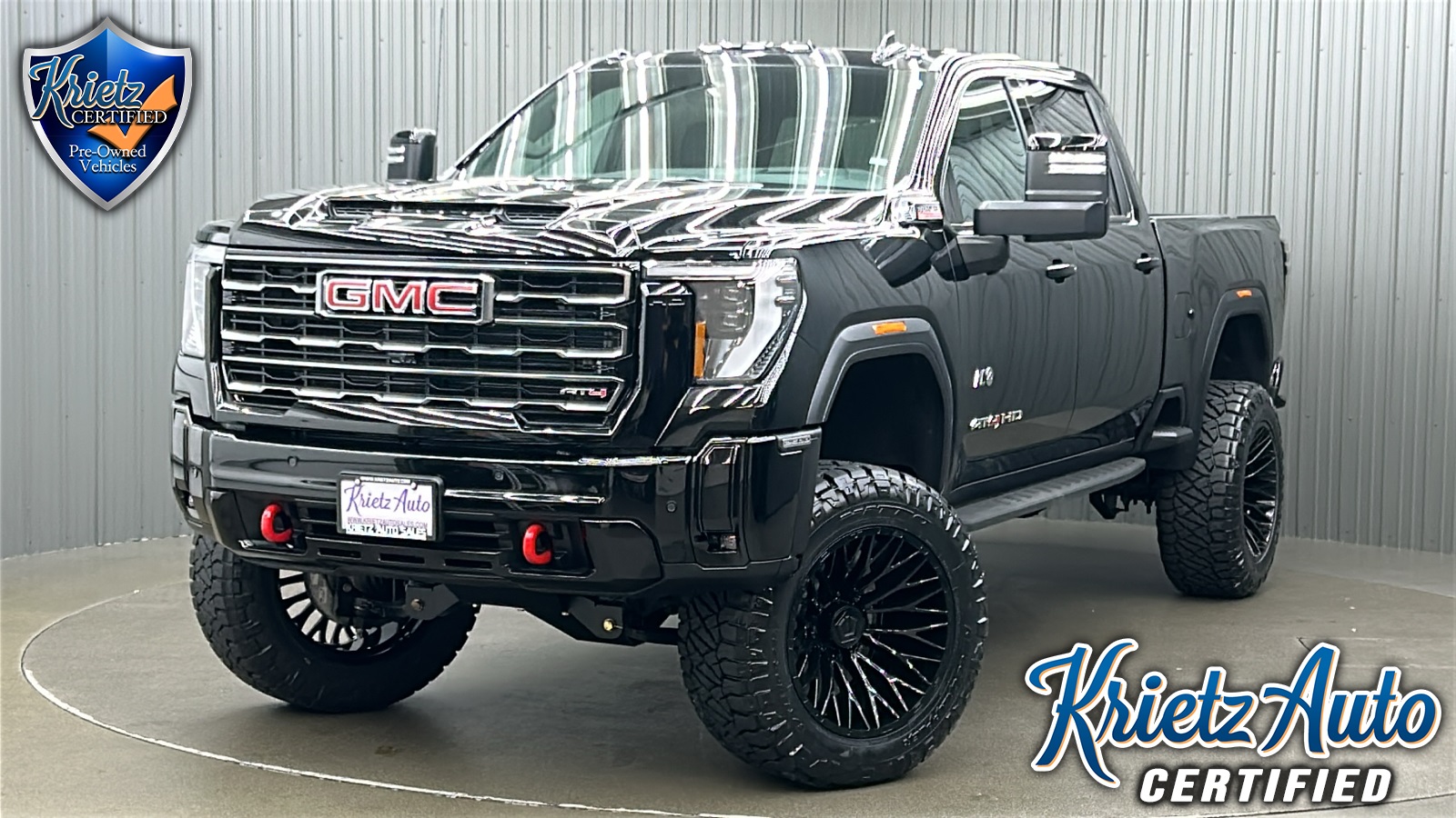 Lifted 2025 GMC Sierra 2500HD AT4 Premium Plus Short Bed w/ Tech & Sunroof