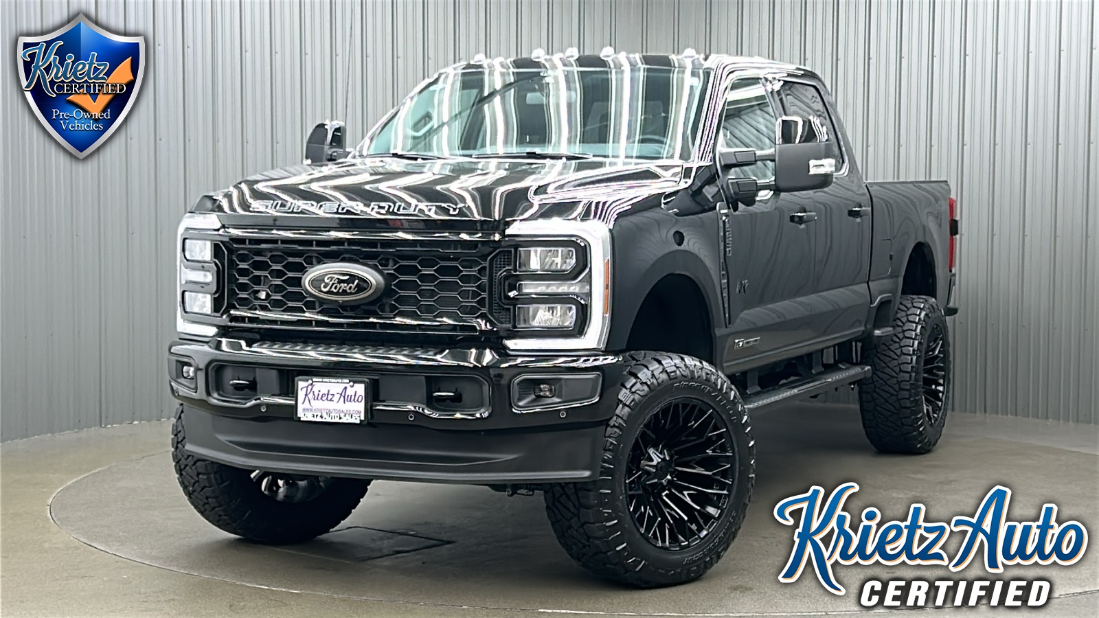 Lifted 2025 Ford F-250SD Lariat Ultimate Black Package Short Bed w/608A & Moonroof