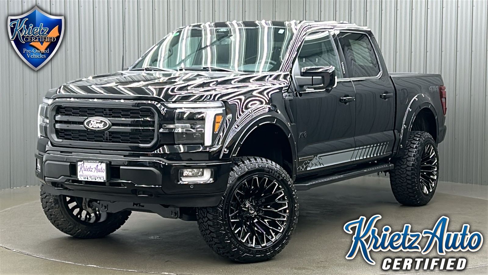 Lifted 2024 Ford F-150 Lariat Black Package Short Bed w/ 501A & Moonroof