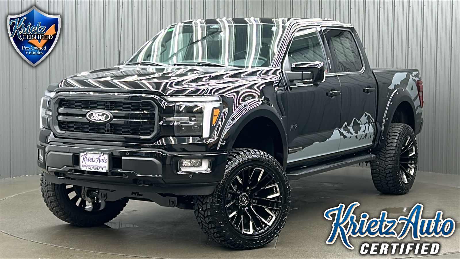 Lifted 2024 Ford F-150 Lariat Black Package Short Bed w/ 501A & Moonroof