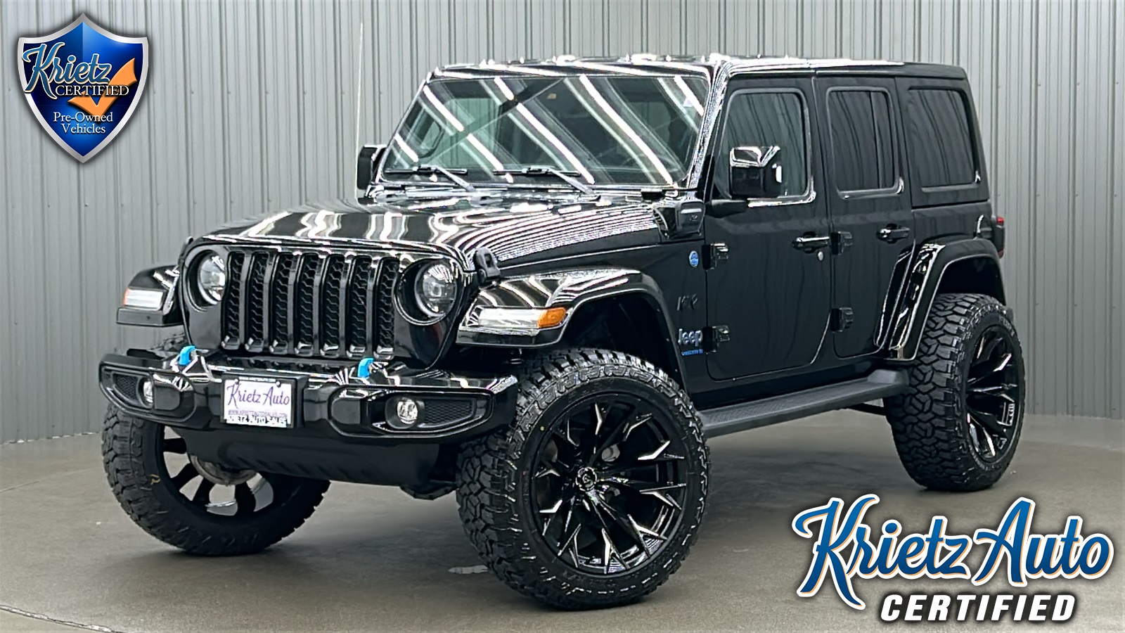 Lifted 2023 Jeep Wrangler Sahara 4xe w/ Advanced Safety, Cold Weather & Hard Top