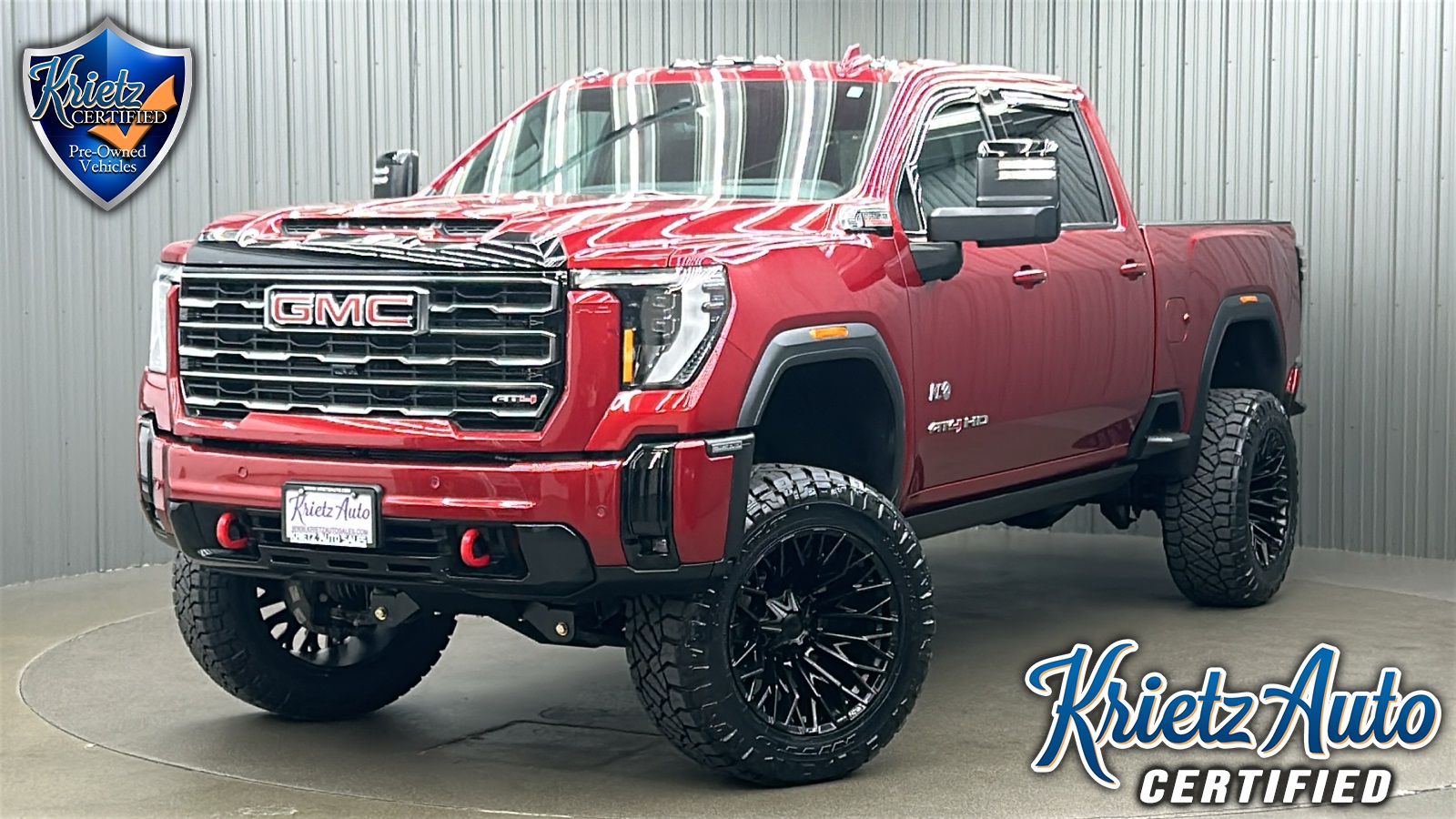 Lifted 2025 GMC Sierra 3500HD AT4 Premium Plus Short Bed w/ Tech & Sunroof