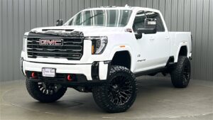 Lifted 2025 GMC Sierra 3500HD AT4 Premium Plus Short Bed w/ Tech & Sunroof