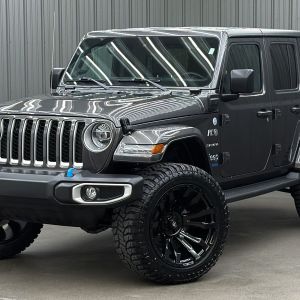 Lifted 2022 Jeep Wrangler Unlimited Sahara 4xe w/ Cold Weather, Advanced Safety & Hard Top