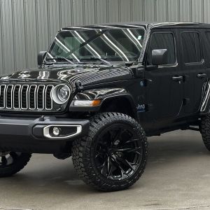 Lifted 2025 Jeep Wrangler Sahara 4xe w/ Active Safety & Sky Top