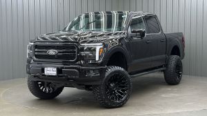 Lifted 2025 Ford F-150 Lariat Black Package Short Bed w/ 501A  Moonroof