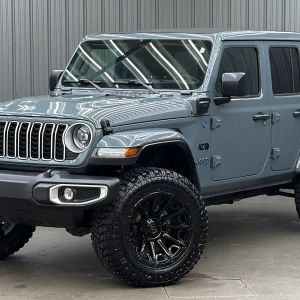 Lifted 2025 Jeep Wrangler Sahara 4xe w/ Active Safety & Sky Top