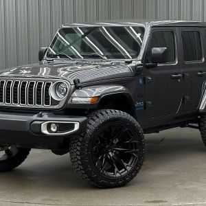 Lifted 2025 Jeep Wrangler Sahara 4xe w/ Active Safety & Sky Top