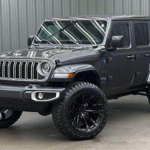 Lifted 2025 Jeep Wrangler Sahara 4xe w/ Active Safety & Sky Top
