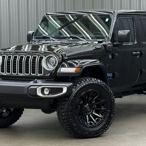 Lifted 2025 Jeep Wrangler Sahara 4xe w/ Active Safety & Sky Top