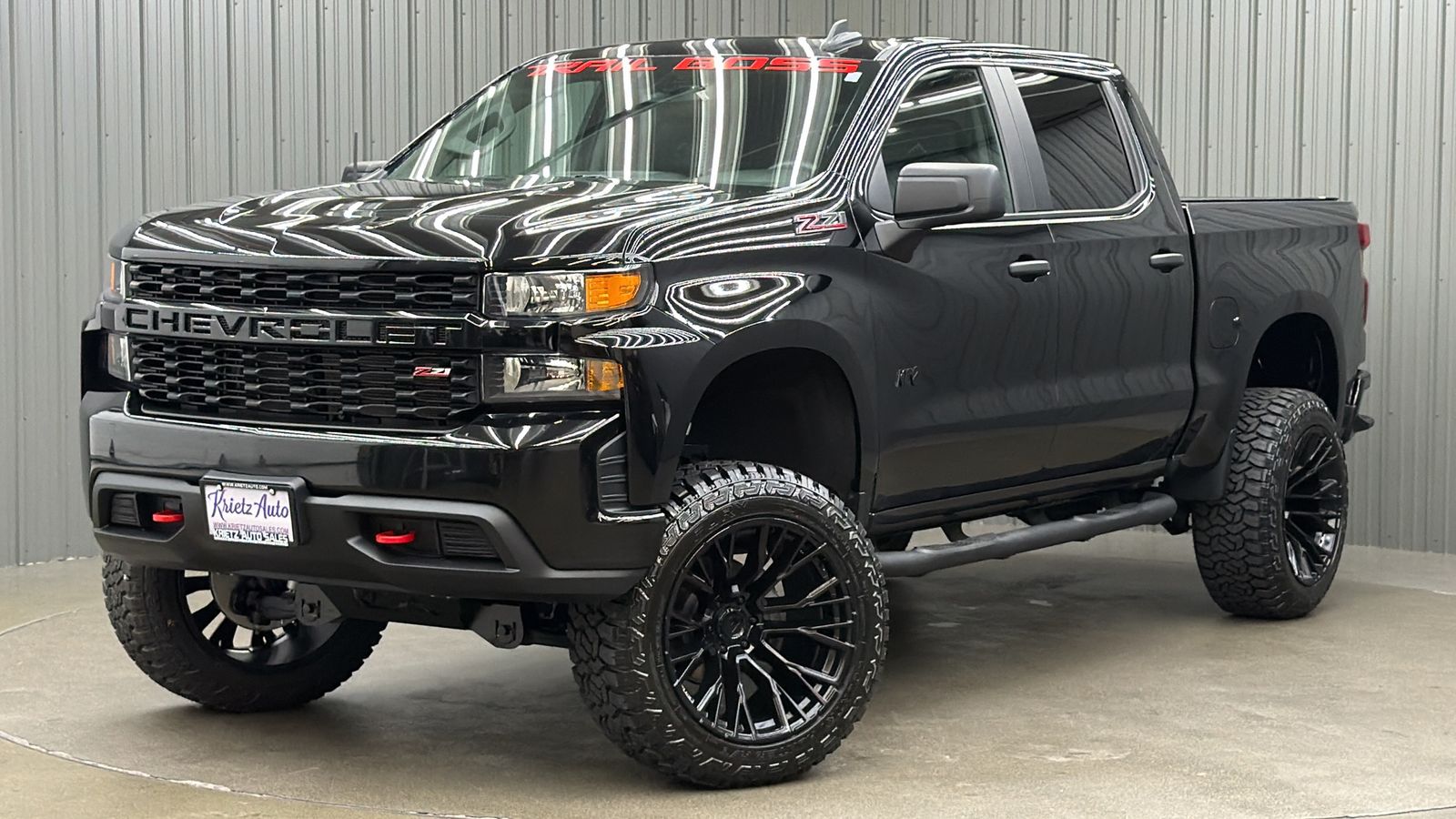 Lifted 2021 Chevrolet Silverado 1500 Custom Trail Boss Midnight Edition Short Bed