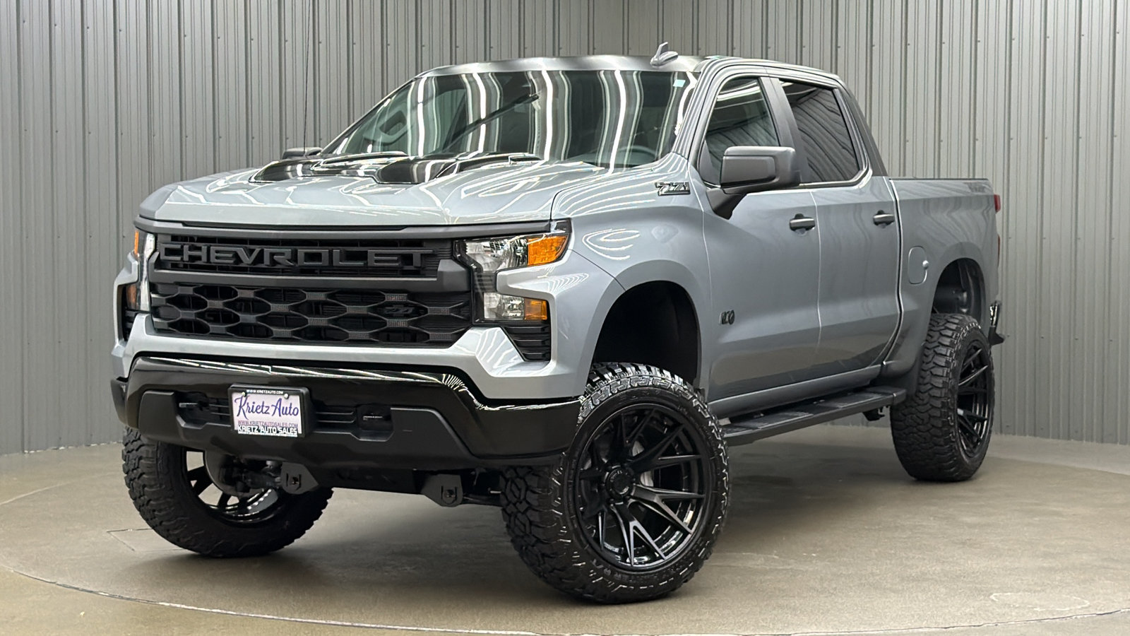 Lifted 2026 Chevrolet Silverado 1500 Custom Trail Boss Short Bed w/ Dark Appearance Pkg